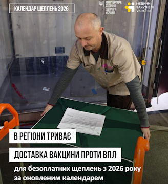 В регіони триває доставка вакцини проти ВПЛ